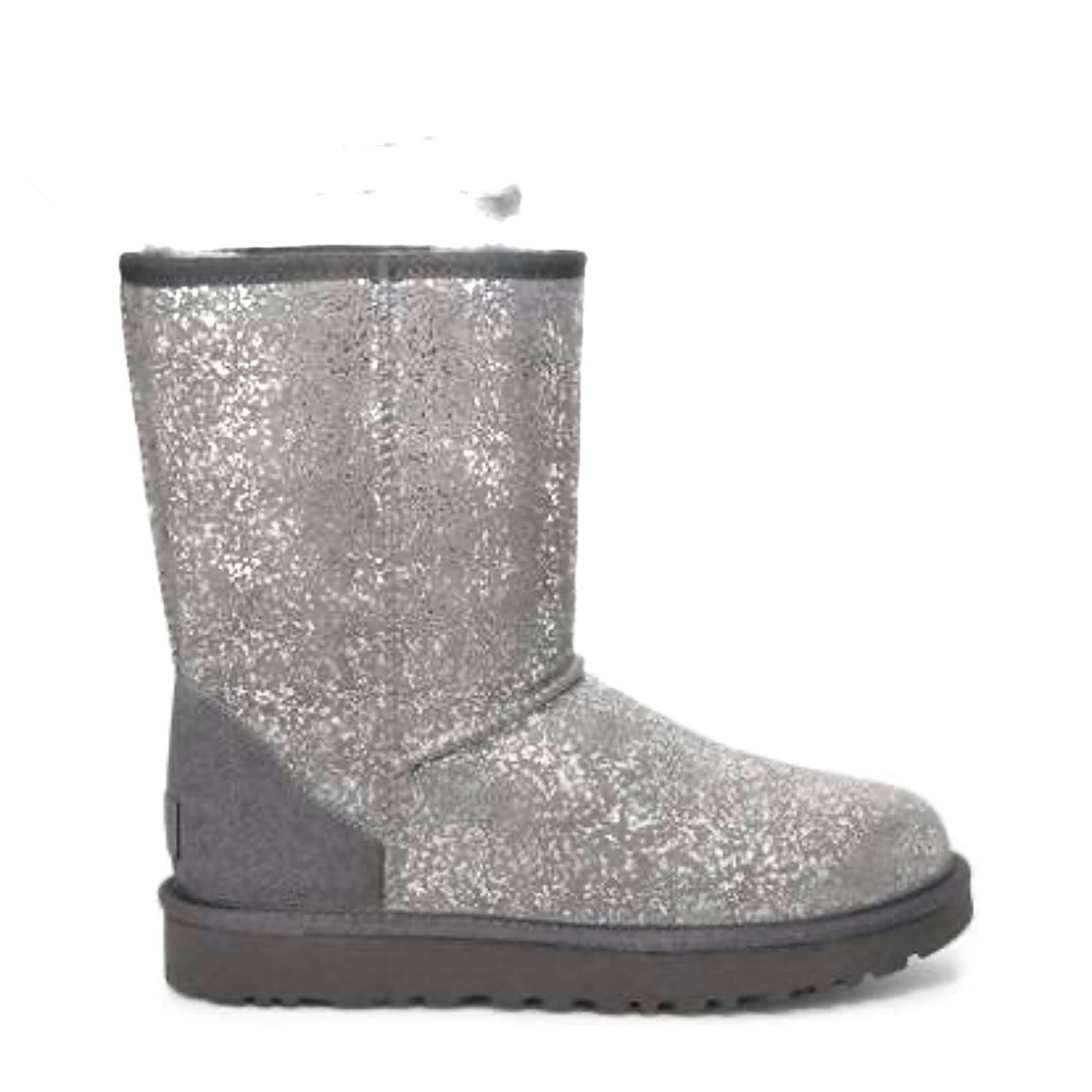 UGG Silver Glitter Classic Short Boot